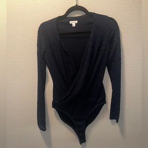 Xhilaration Dark Blue Lace Bodysuit